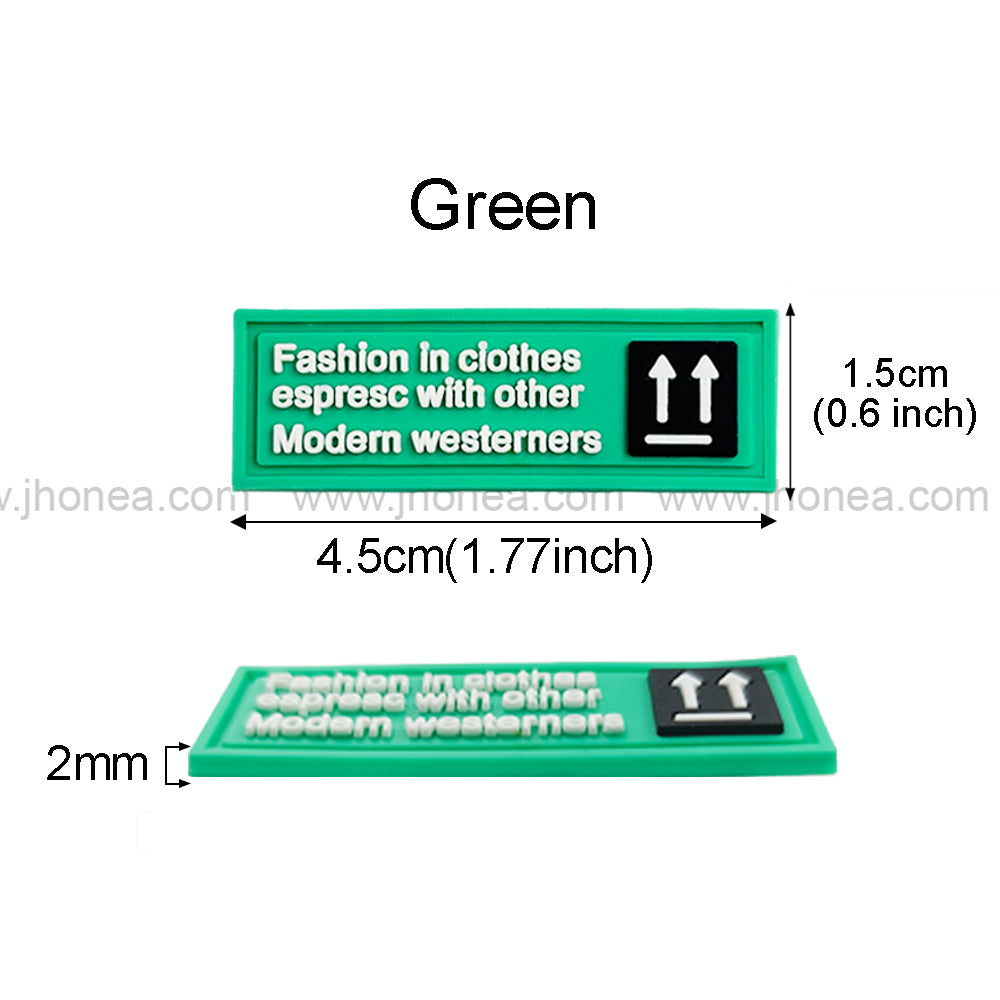 Decorative Green Silicone Fashion Patch for Garments