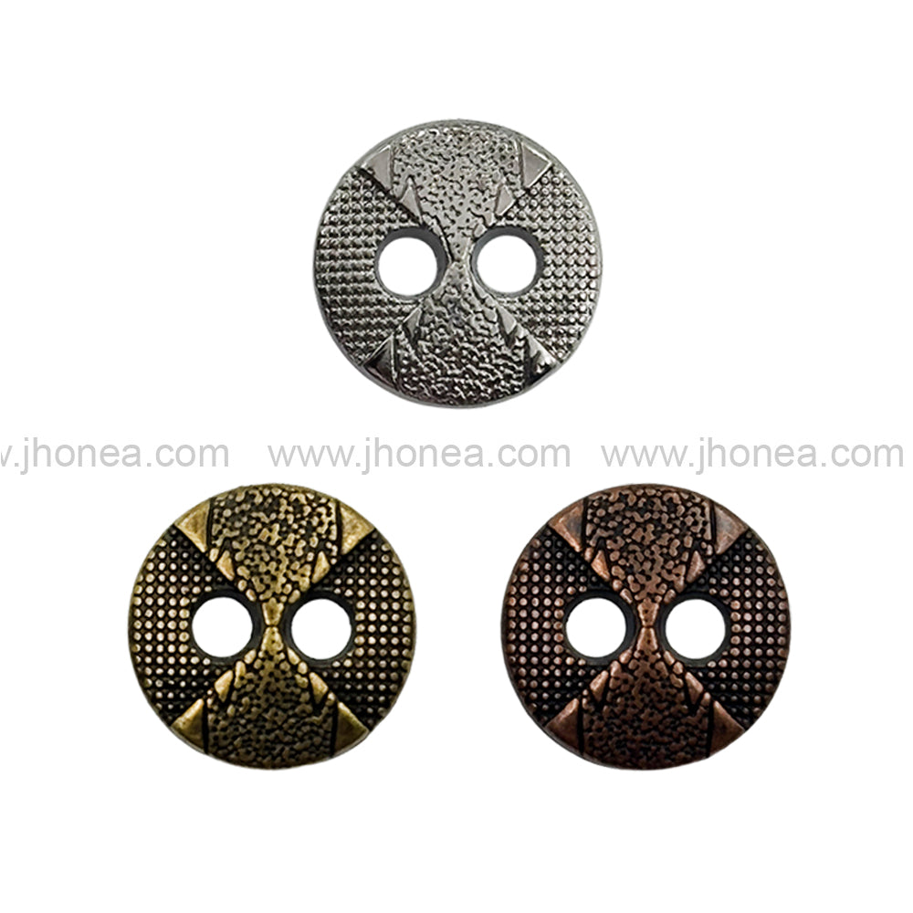 Textured Surface Round Shape Metal Buttons for Shirt