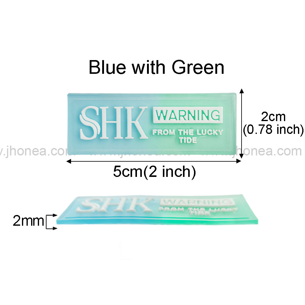 Unique Blue and Green Silicone Applique Patch