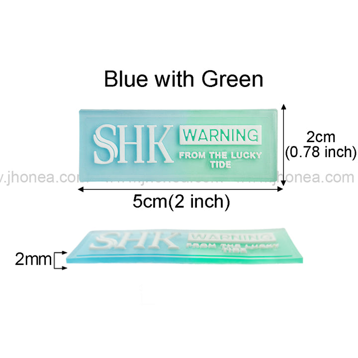 Unique Blue and Green Silicone Applique Patch