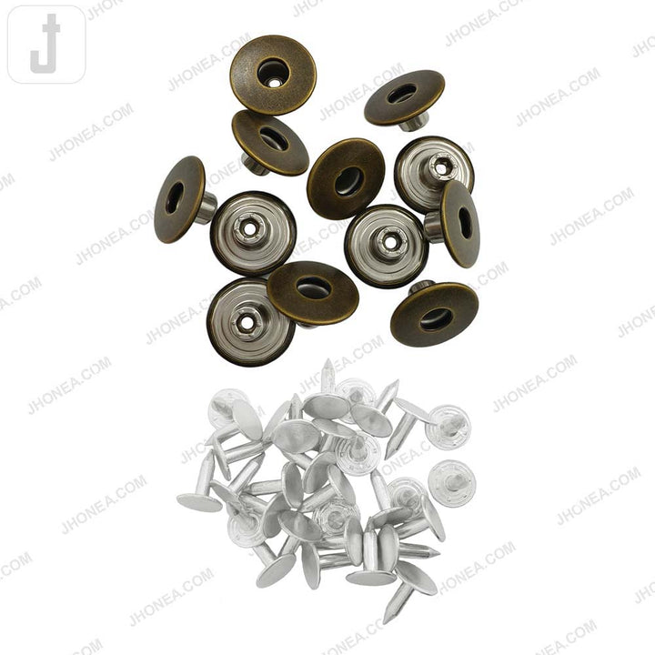 Antique Finish Round Denim Buttons for Jeans and Jackets