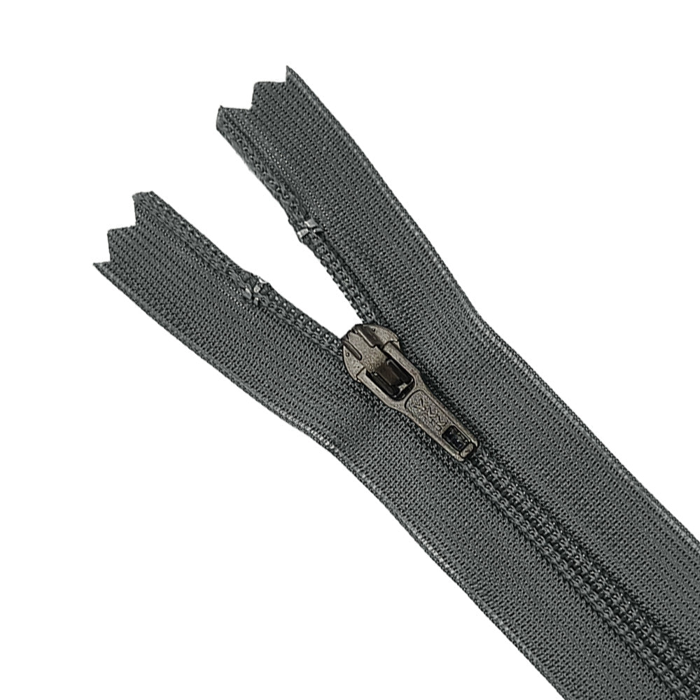 YKK- #3 Nylon Coil Pant Trousers Closed-End YKK Grey Zipper
