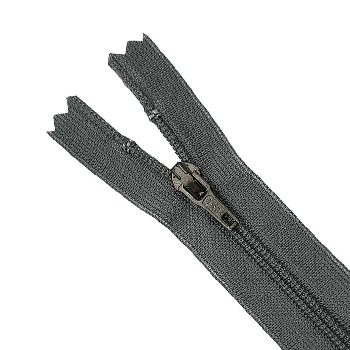 YKK- #3 Nylon Coil Pant Trousers Closed-End YKK Grey Zipper