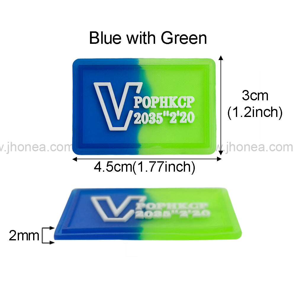 Dual Tone Embossed Logo Silicone Patch for Clothing