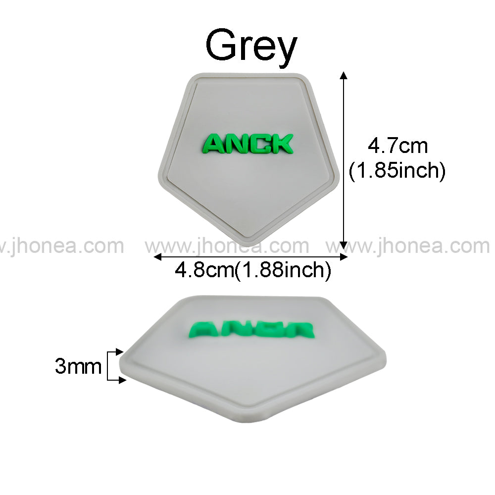 Modern Grey Silicone Decorative Patch for Fashion Accessories