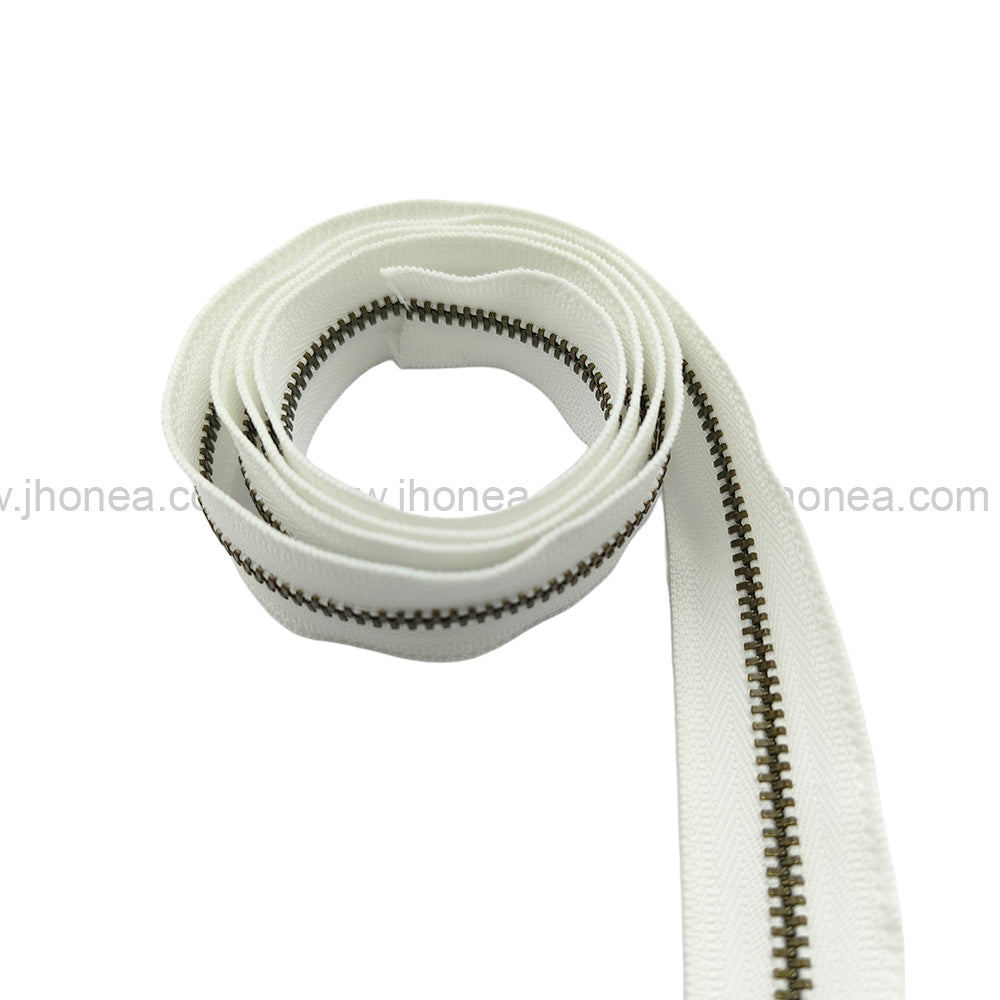 YKK #3 Number Premium Quality White Tape YKK Metal Zipper Rolls