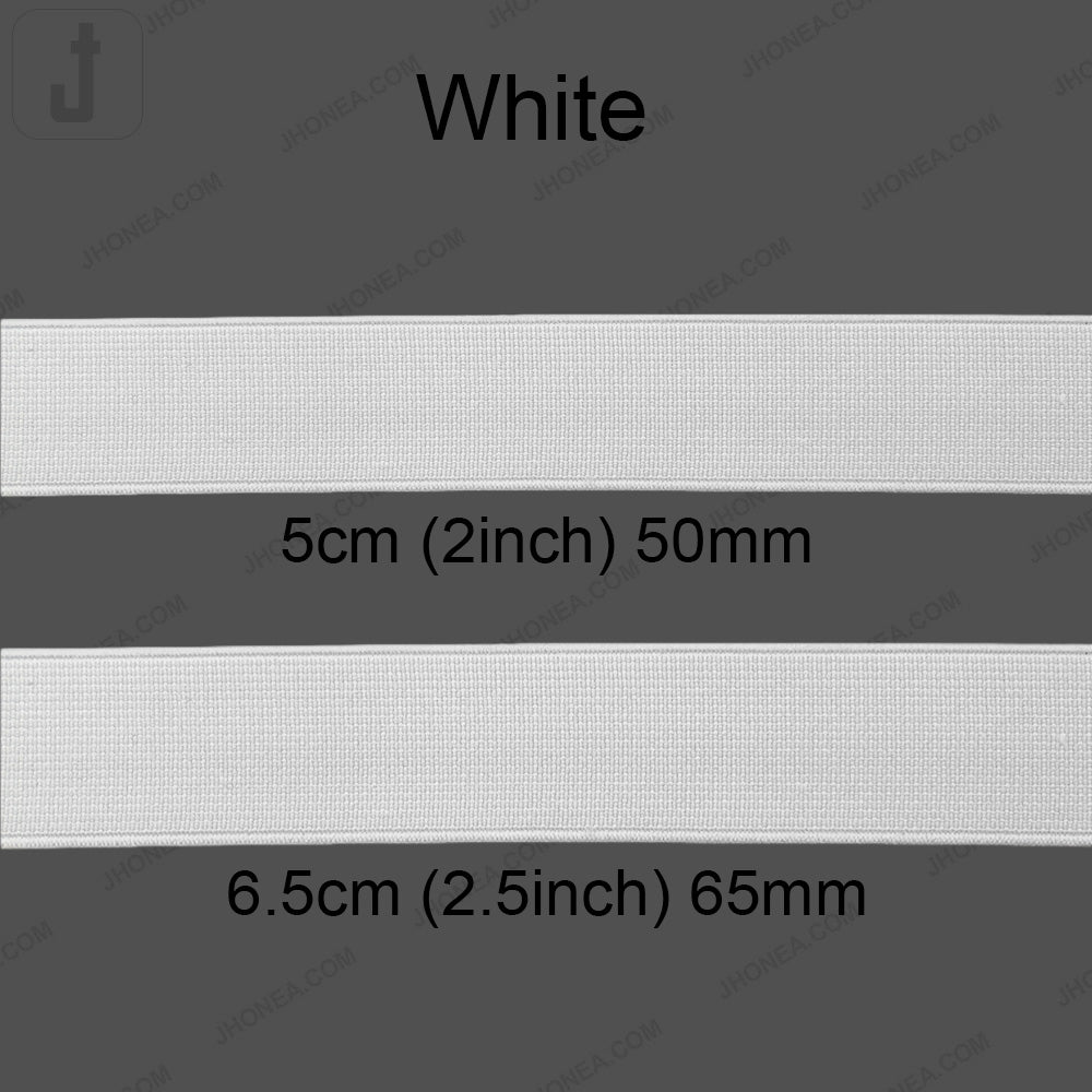 Plain Black & White Tailors' Stiff Woven Elastic for Casings