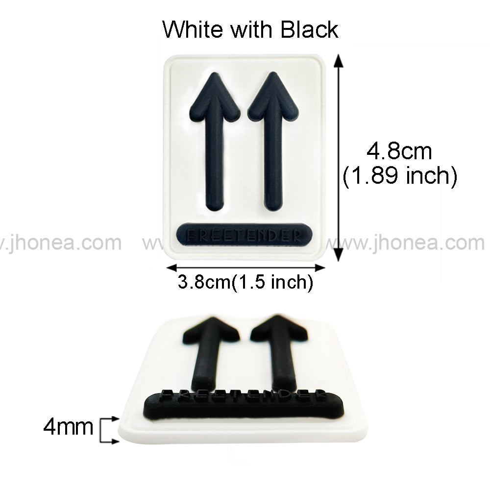 Unique White Silicone Patch with Black Arrow Design