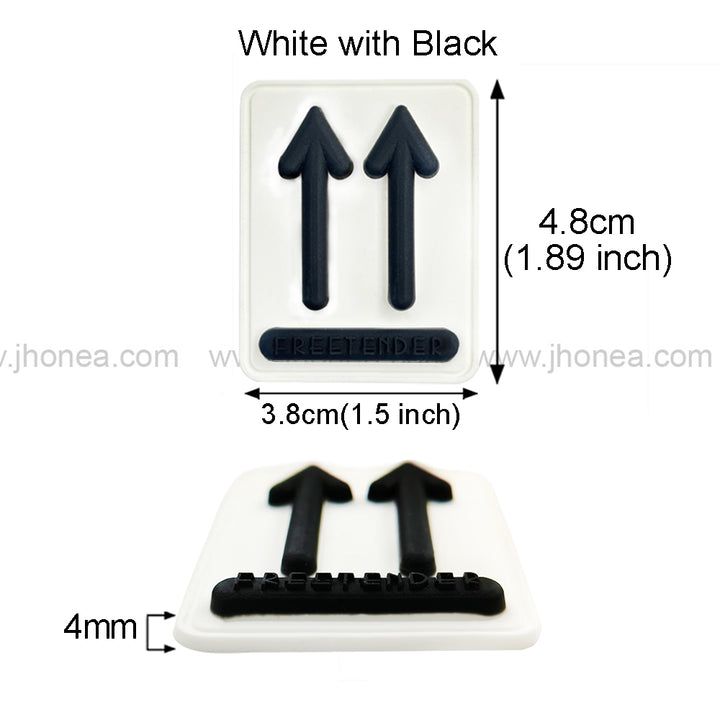 Unique White Silicone Patch with Black Arrow Design