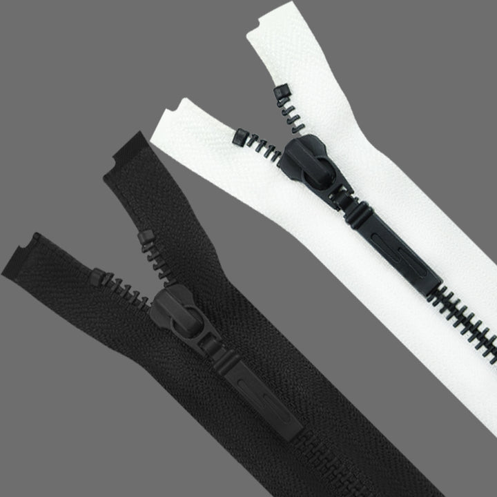 YKK- Exclusive #5 Matte Black with Black/White Designer YKK Metal Zipper