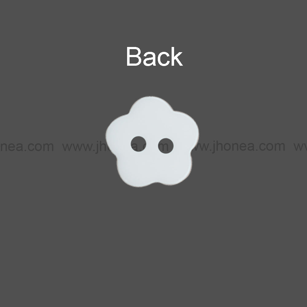 Flower Shape White Polyester 2-Hole Decorative Shirt Buttons