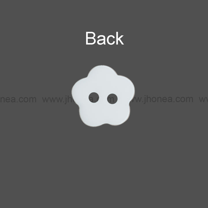 Flower Shape White Polyester 2-Hole Decorative Shirt Buttons