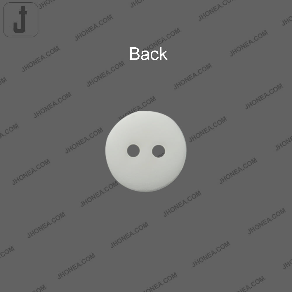 10mm White Round Shape 2-Hole Shirt Buttons