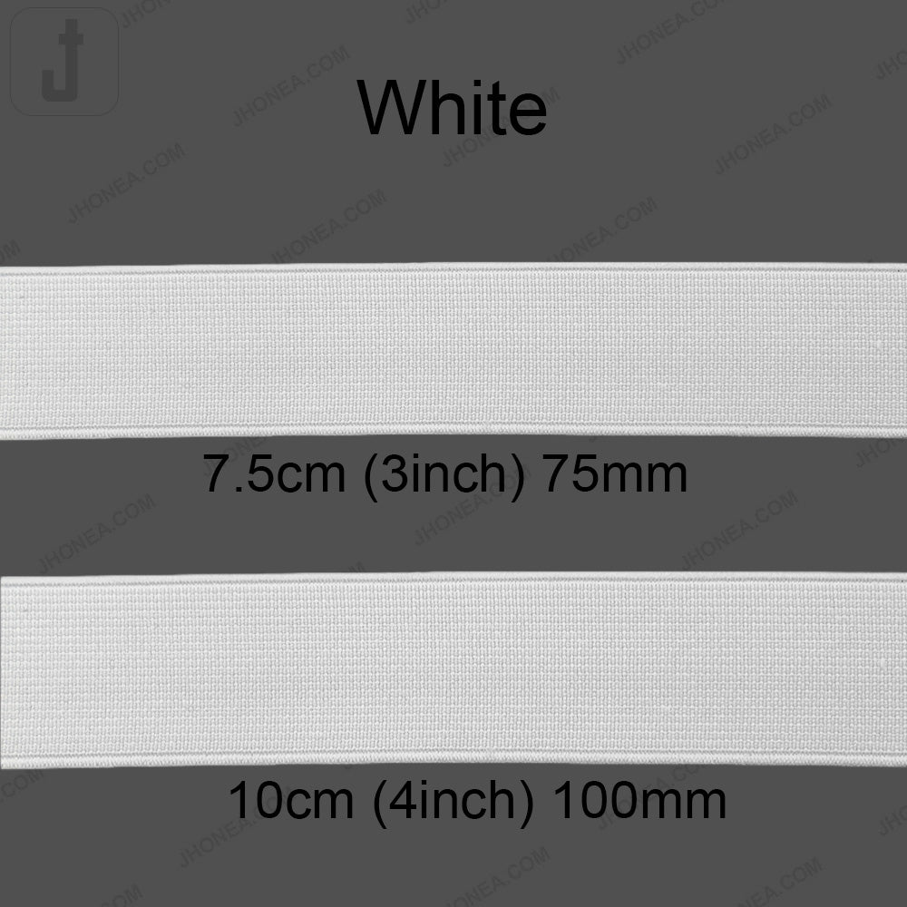 Plain Black & White Tailors' Stiff Woven Elastic for Casings