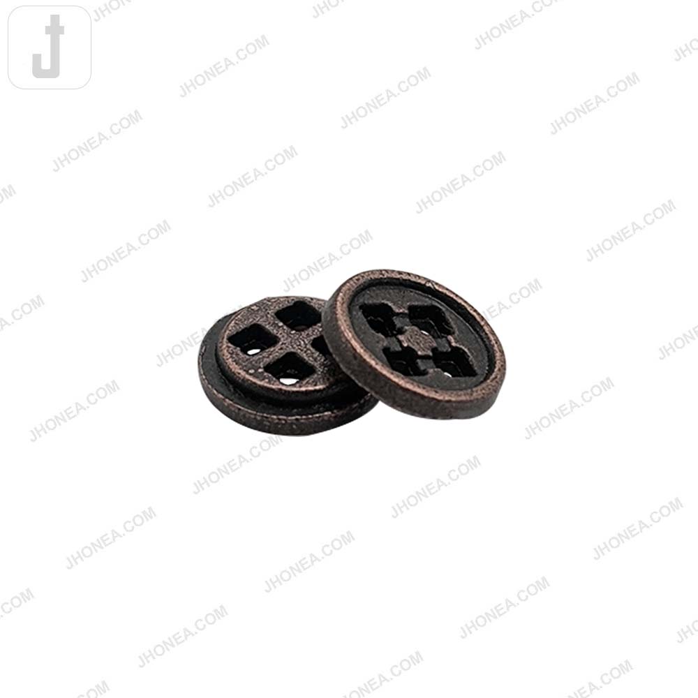 Versatile 10mm Round Shape 4 Hole Alloy Metal Buttons