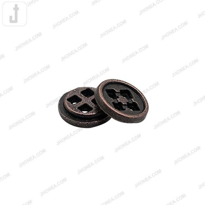 Versatile 10mm Round Shape 4 Hole Alloy Metal Buttons