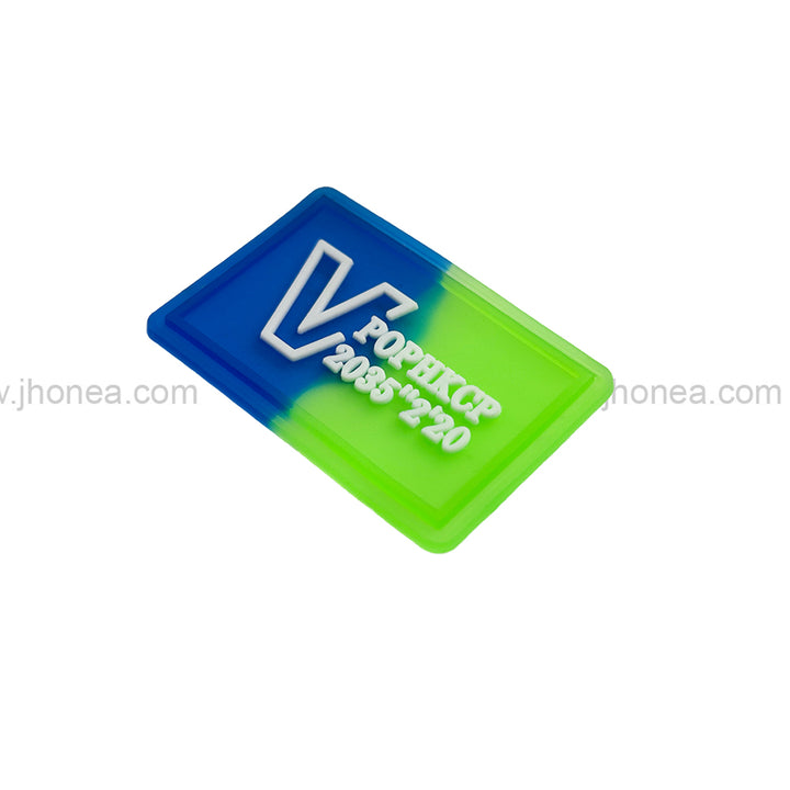 Dual Tone Embossed Logo Silicone Patch for Clothing