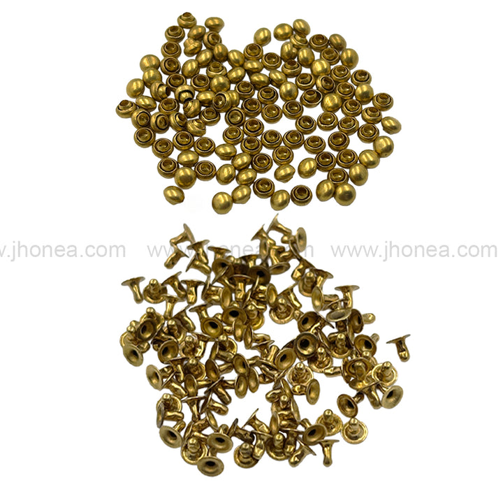 Tiny Dome Shape 3mm Brass Gold Rivets for Leather/Shoes Accessories