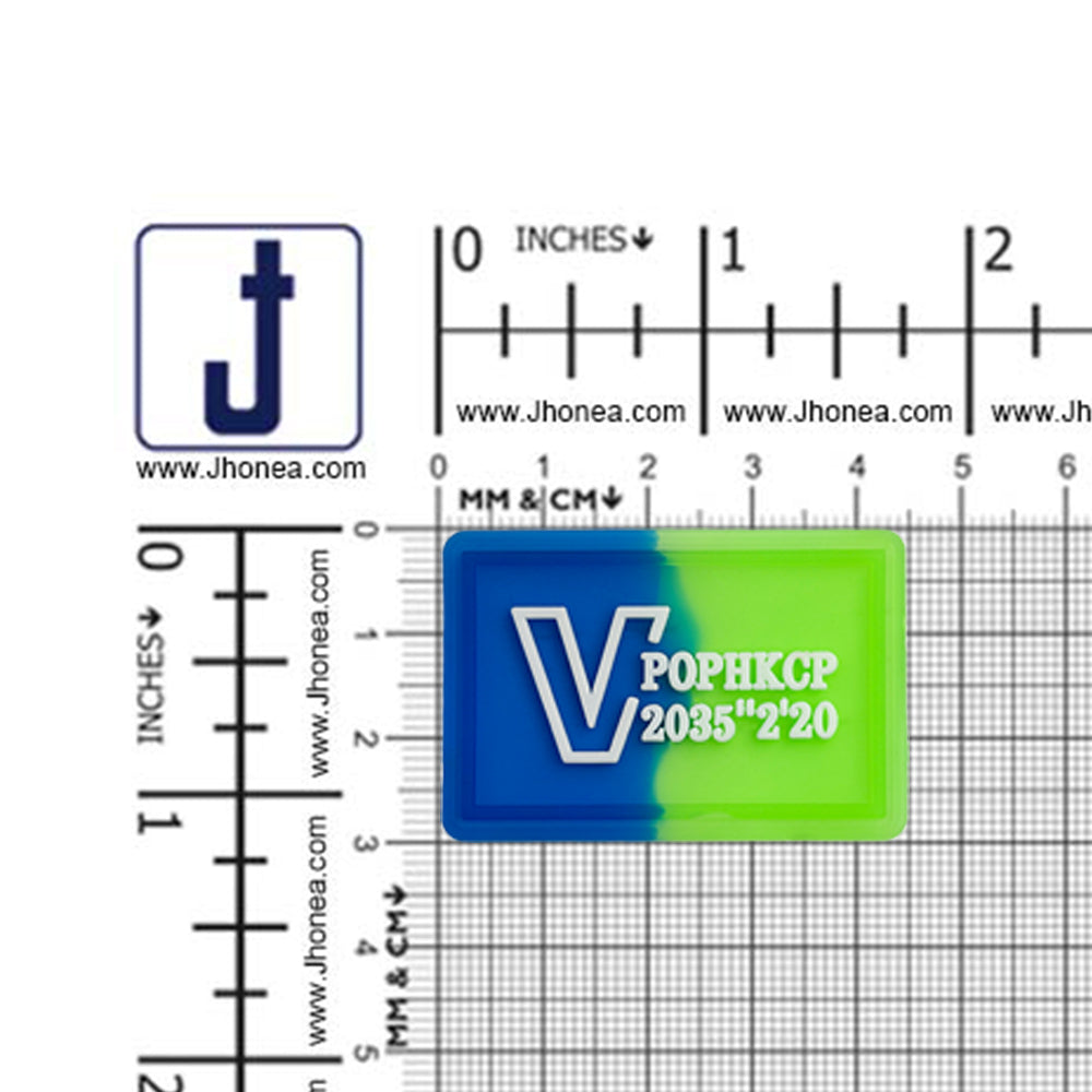 Dual Tone Embossed Logo Silicone Patch for Clothing