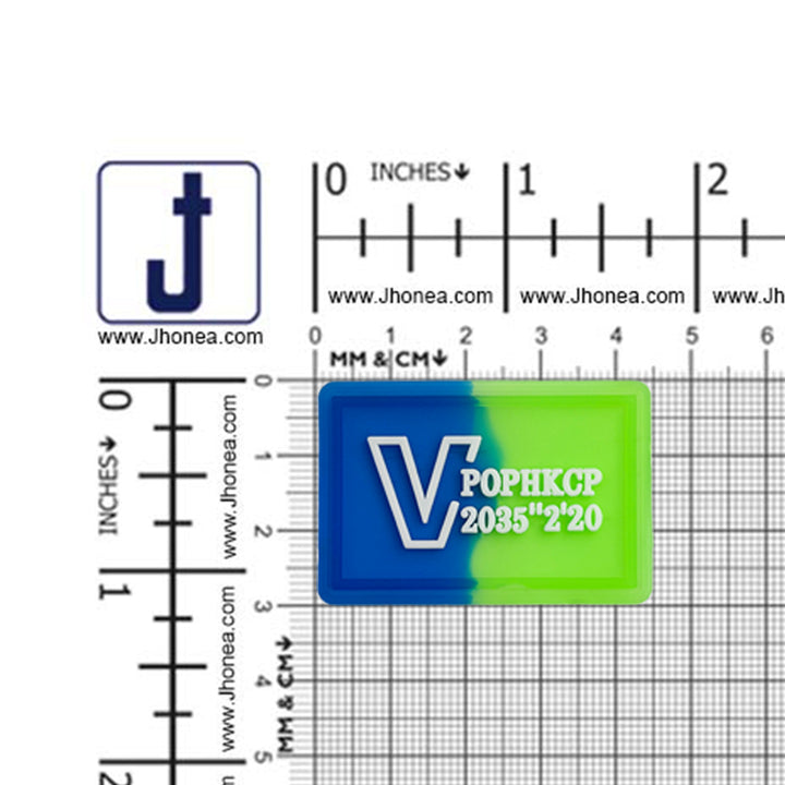 Dual Tone Embossed Logo Silicone Patch for Clothing