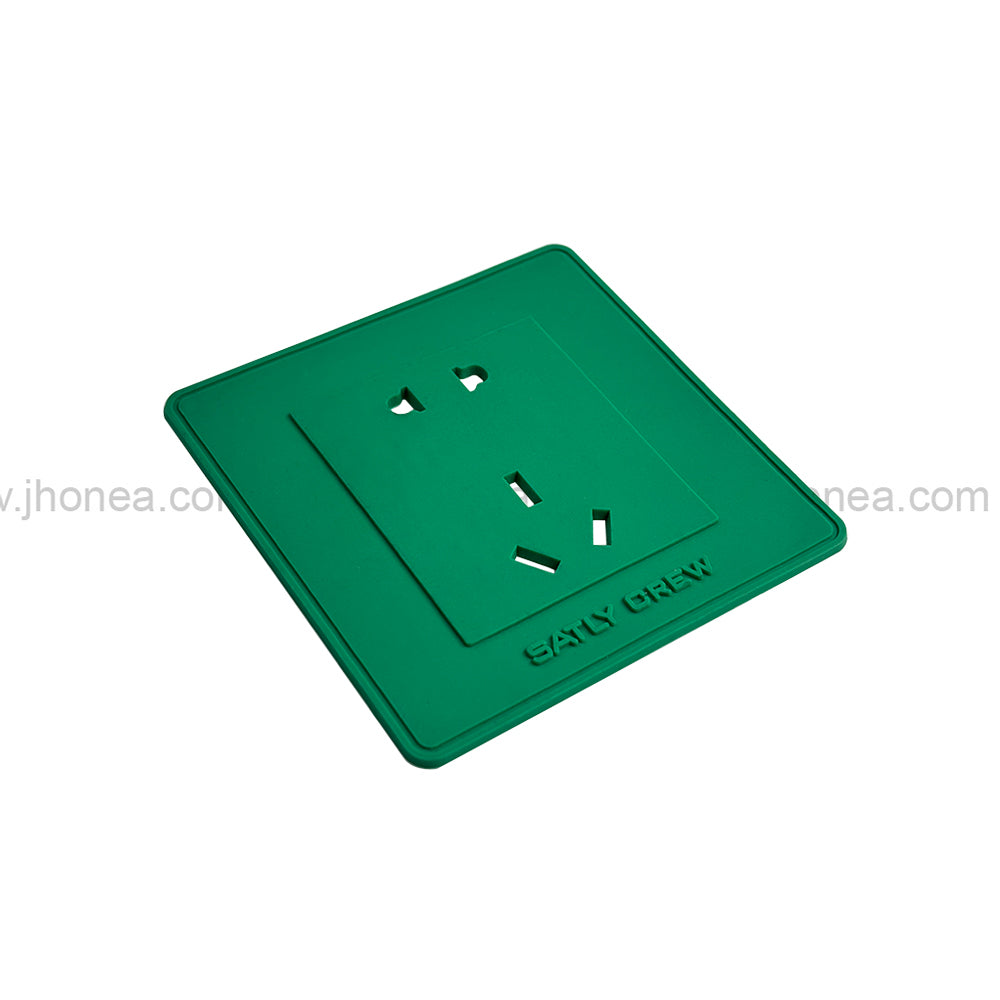 Decorative Square Silicone Patch for Clothing with Socket Design