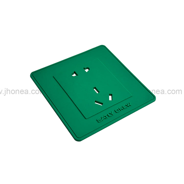Decorative Square Silicone Patch for Clothing with Socket Design