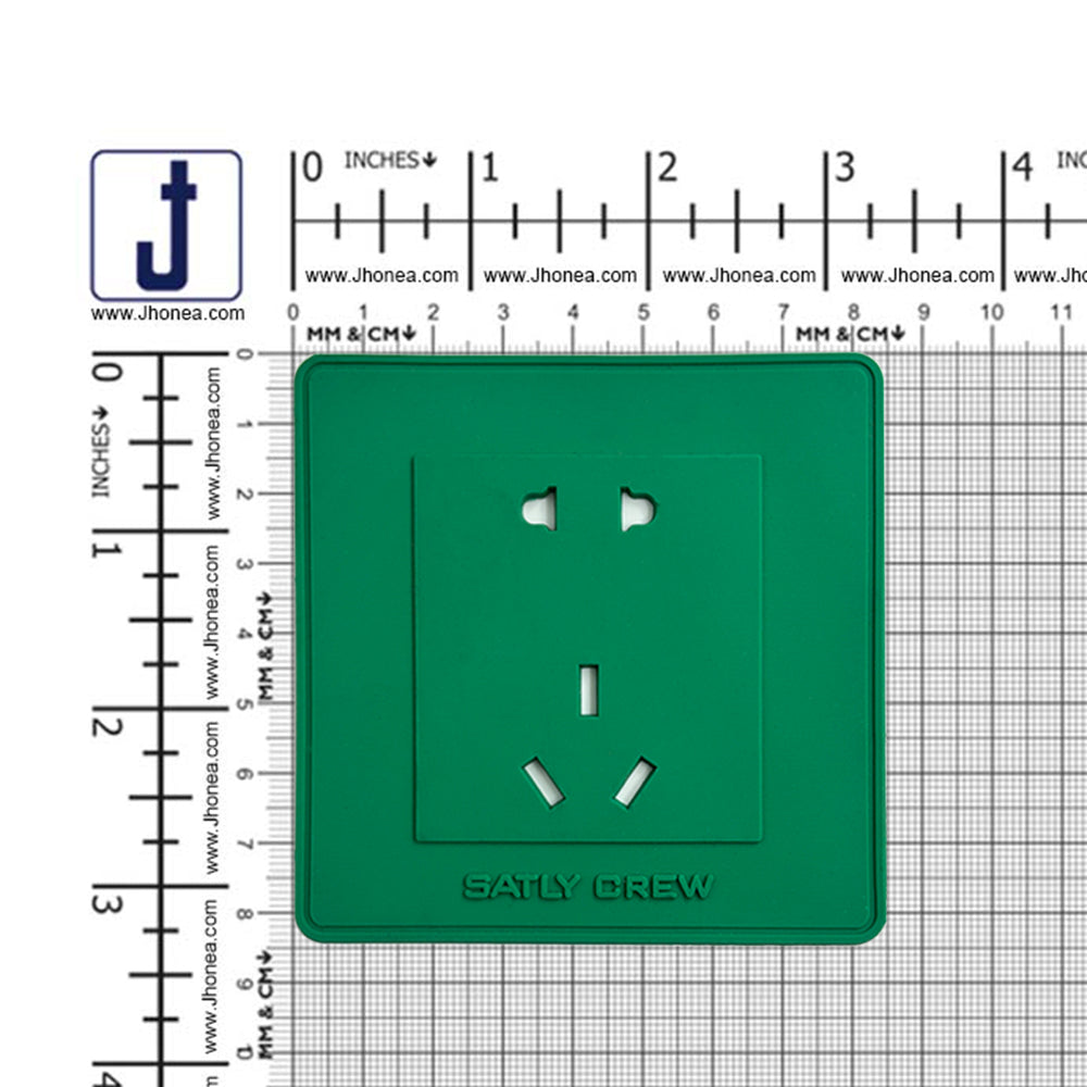 Decorative Square Silicone Patch for Clothing with Socket Design