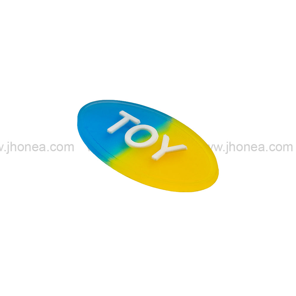 Dual Color Oval Shape Silicone Patch with TOY Logo