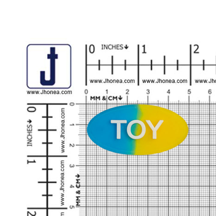 Dual Color Oval Shape Silicone Patch with TOY Logo