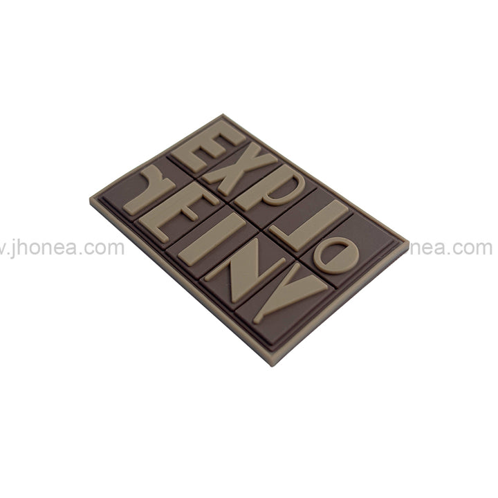 Bold Dark Brown Silicone Patch for Backpacks and Caps