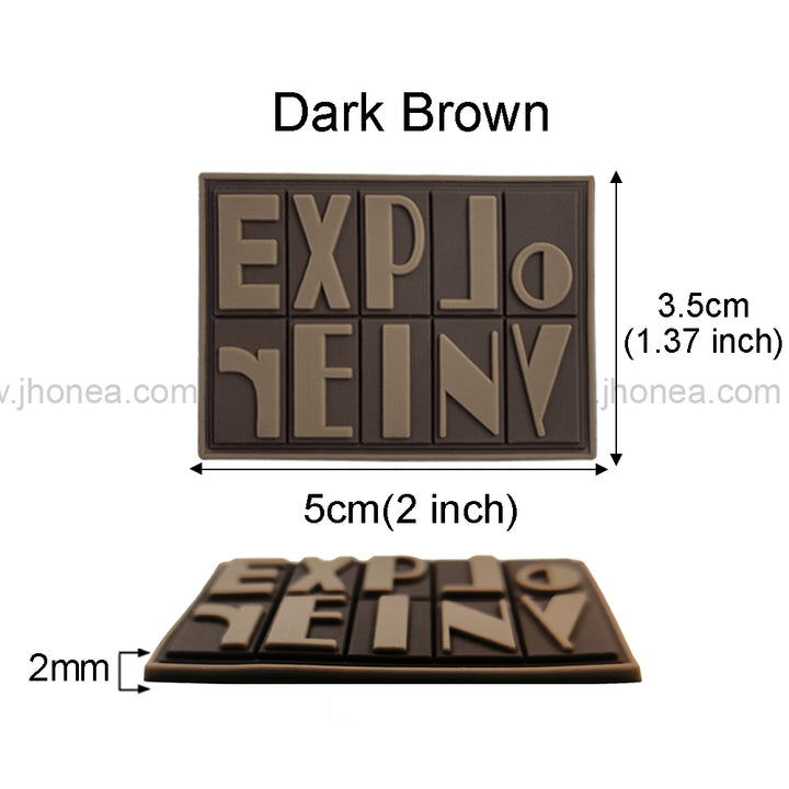 Bold Dark Brown Silicone Patch for Backpacks and Caps