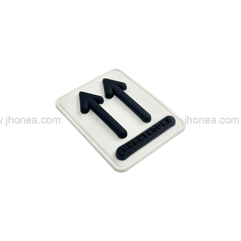 Unique White Silicone Patch with Black Arrow Design