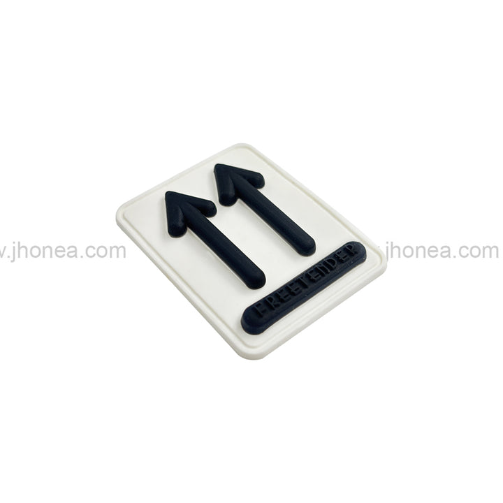 Unique White Silicone Patch with Black Arrow Design