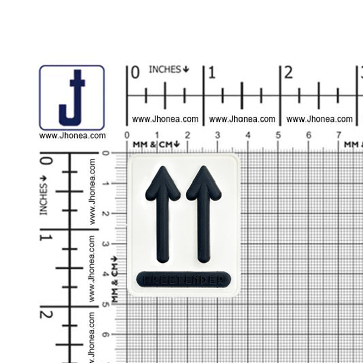 Unique White Silicone Patch with Black Arrow Design
