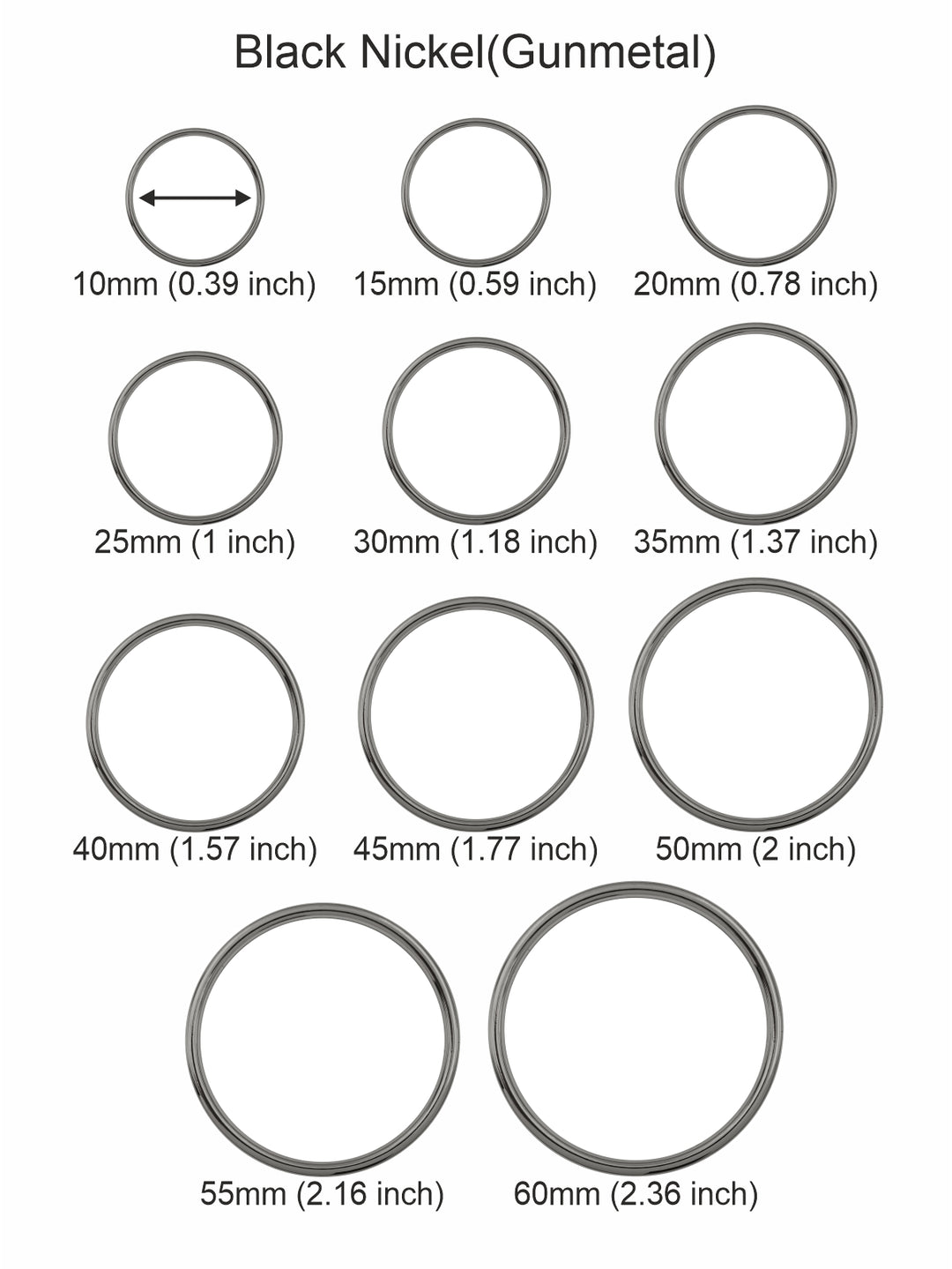 Shiny Round Shape 'O' Ring Buckle for Clothing & Belts