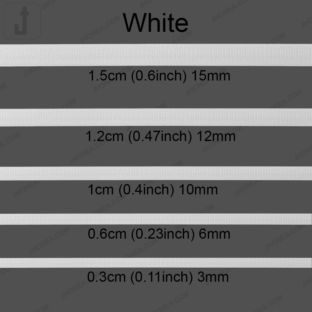 Plain Black & White Tailors' Stiff Woven Elastic for Casings