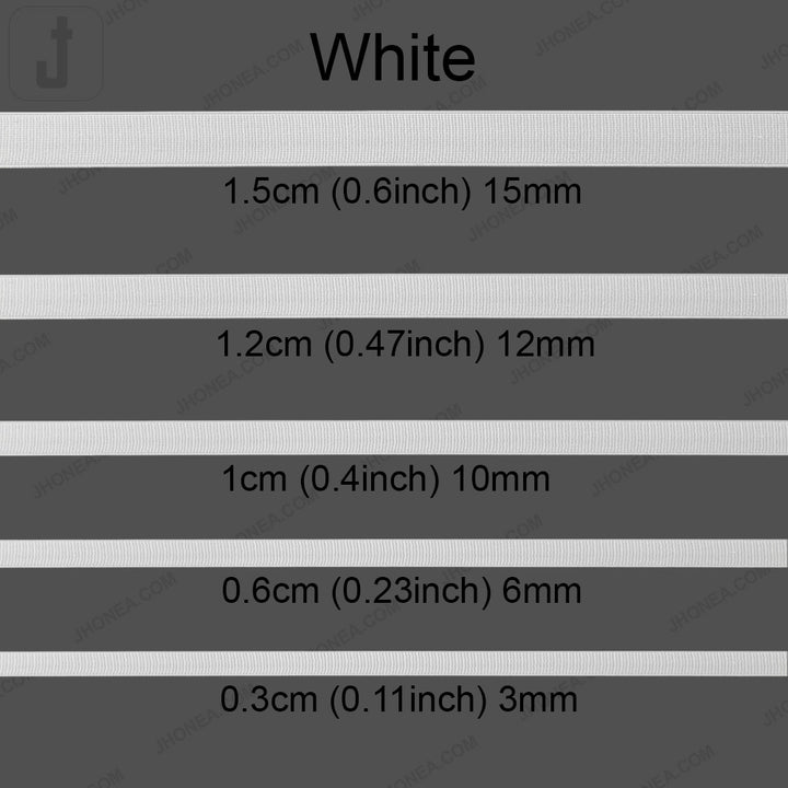Plain Black & White Tailors' Stiff Woven Elastic for Casings