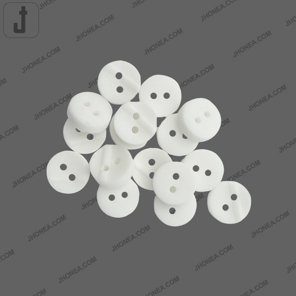 10mm White Round Shape 2-Hole Shirt Buttons