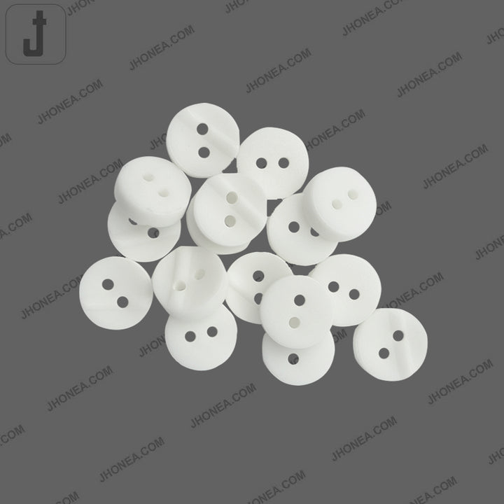 10mm White Round Shape 2-Hole Shirt Buttons
