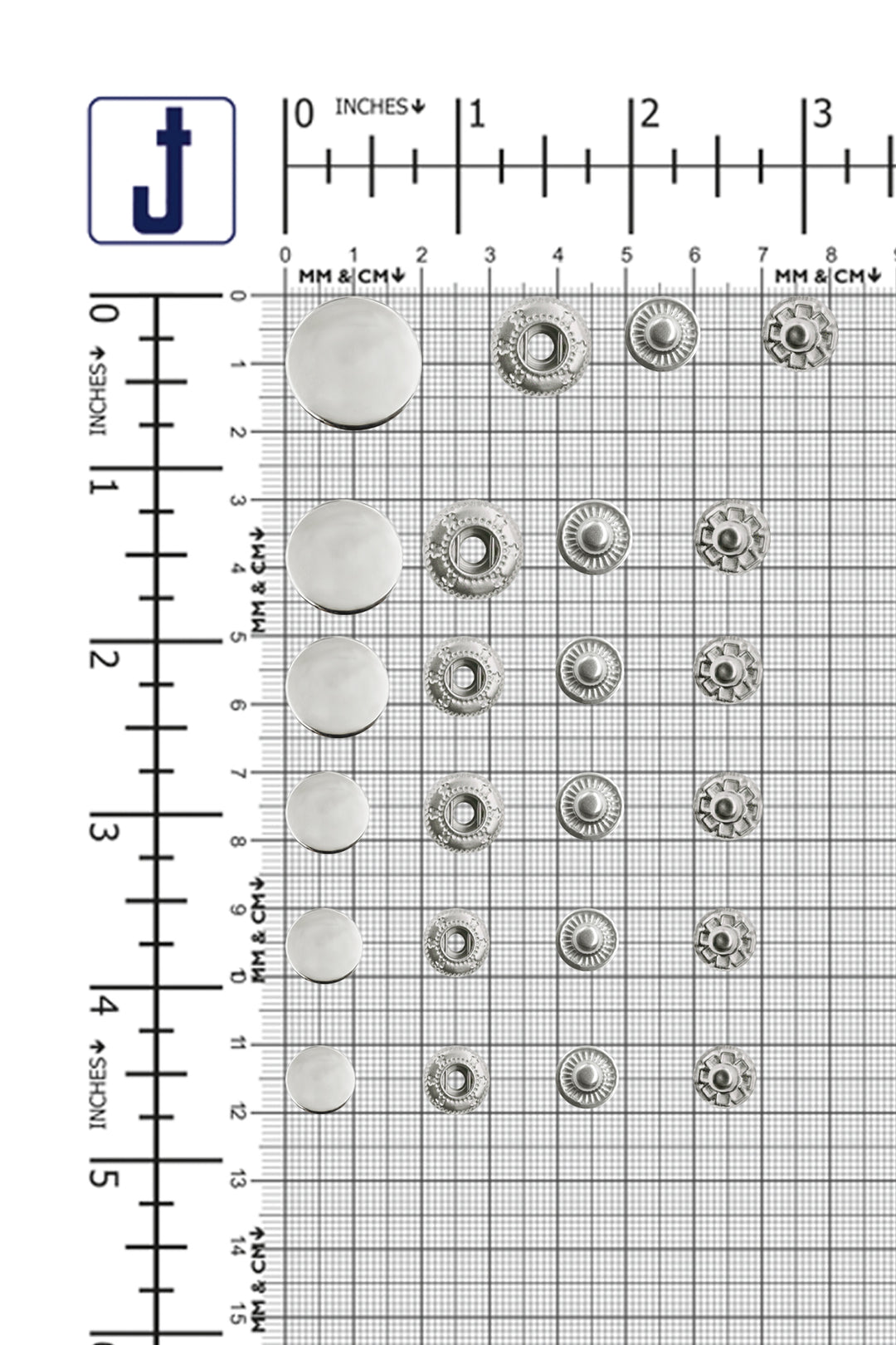 Standard-Quality Shiny Silver 4-Part Metal Snap Buttons for Leather, Jackets, DIY