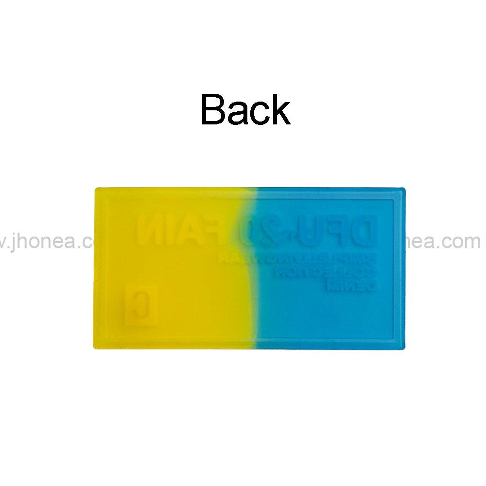 Vibrant Blue and Yellow Silicone Decorative Patch for Clothing