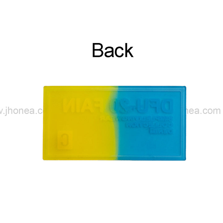 Vibrant Blue and Yellow Silicone Decorative Patch for Clothing