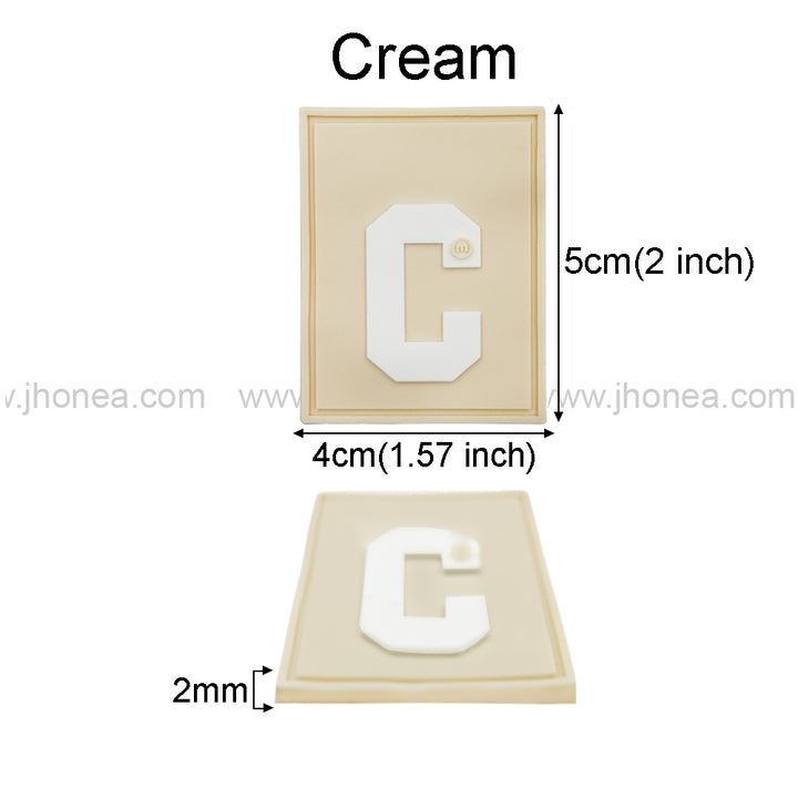Trendy Cream Silicone Decorative Alphabet Patch