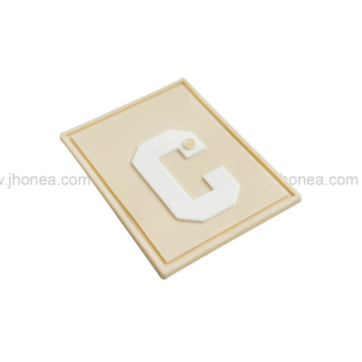 Trendy Cream Silicone Decorative Alphabet Patch