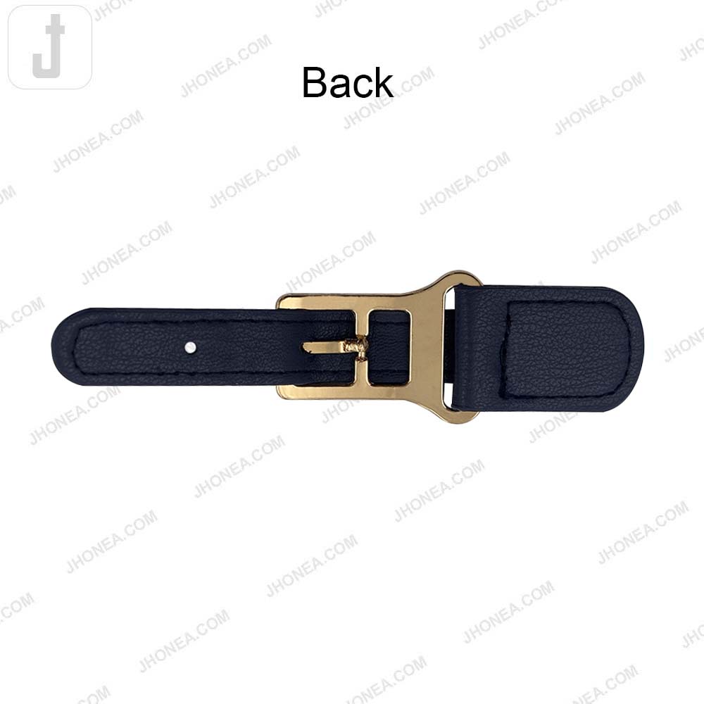Fashionable Shiny Gold Buckle with Prong PU Belt