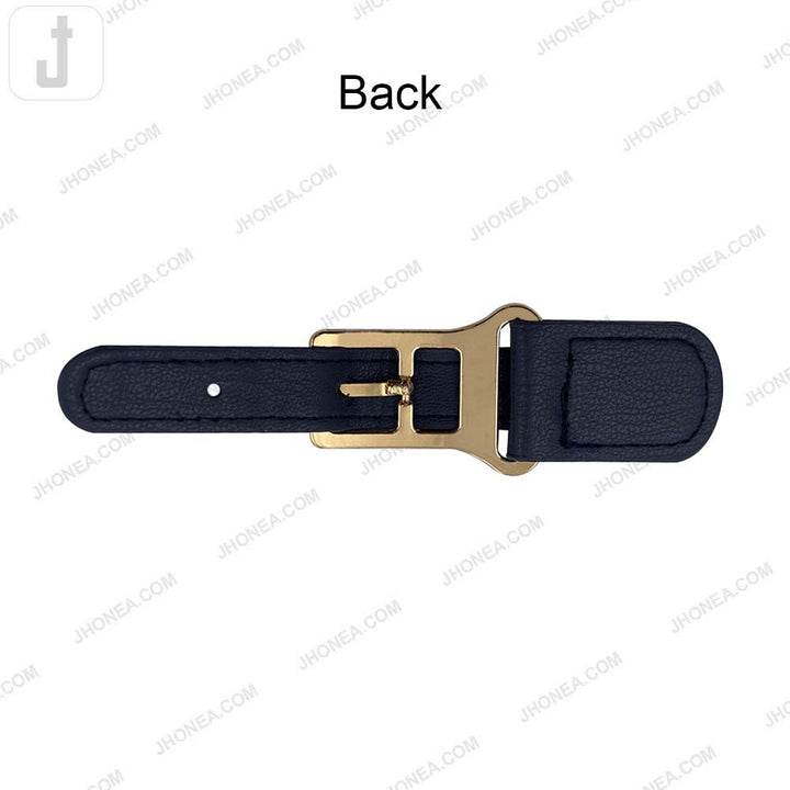 Fashionable Shiny Gold Buckle with Prong PU Belt