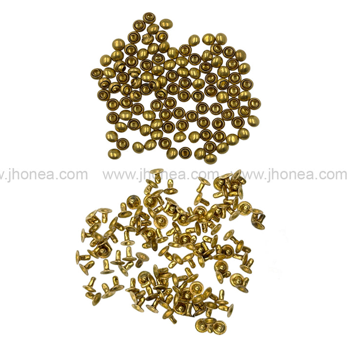 Tiny Dome Shape 3mm Brass Gold Rivets for Leather/Shoes Accessories