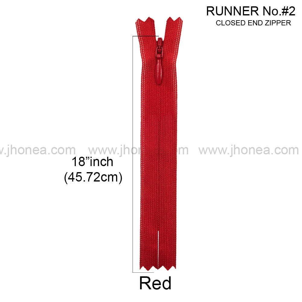 YKK #2 Invisible Closed-End Concealed Zipper 18 Inch Assorted Colors Pack of 60 Pieces