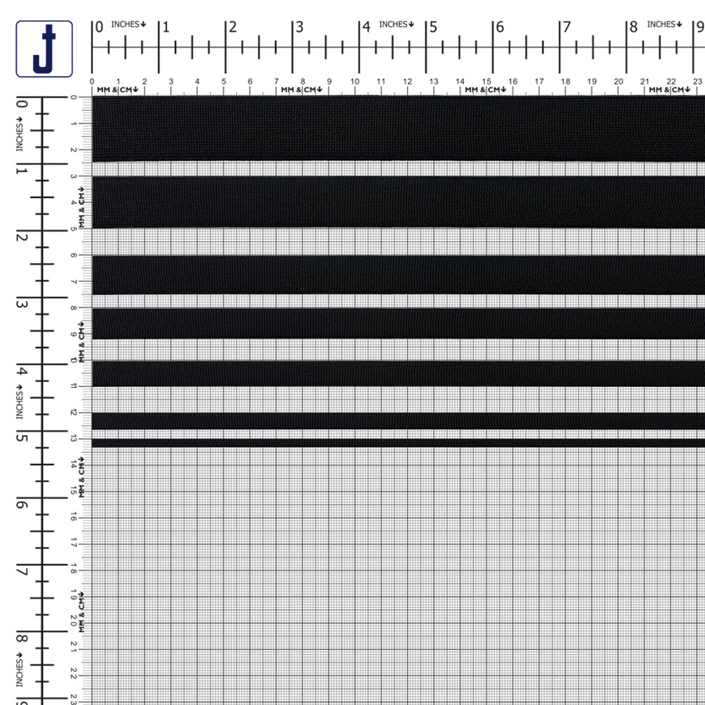 Plain Black & White Tailors' Stiff Woven Elastic for Casings