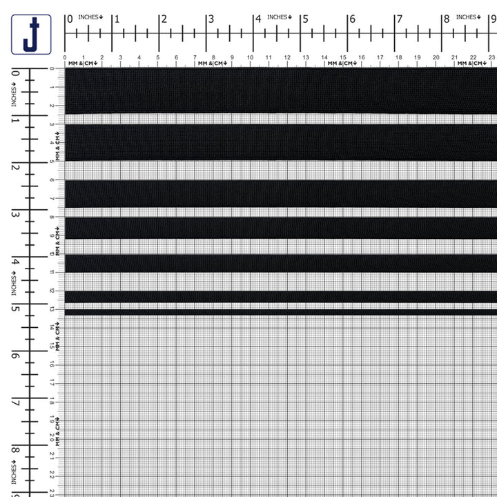 Plain Black & White Tailors' Stiff Woven Elastic for Casings